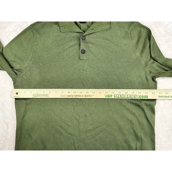 Banana Republic Sweater Mens XL Green Premium Luxe Collared Silk Cashmere - Picture 4 of 7